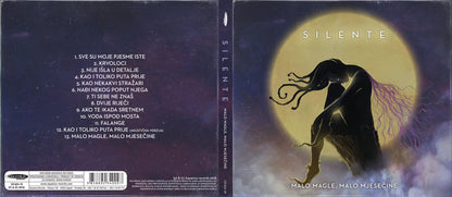 CD cover with silhouette of a woman and moon, text on left side
