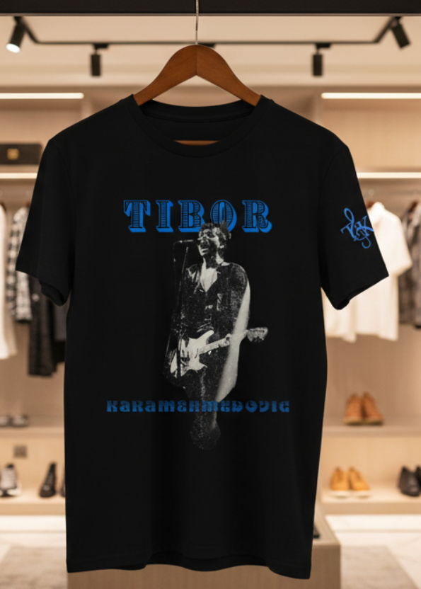 Blue Tibor shirt hotel closet rack