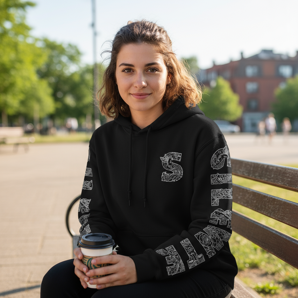 Silente crna Hudica Simple Mockup