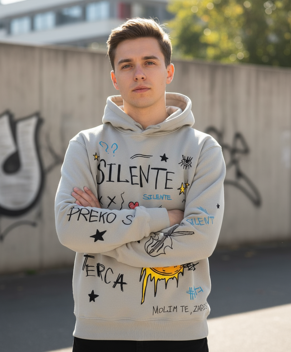 Silente Hoodie Clean Front Mockup