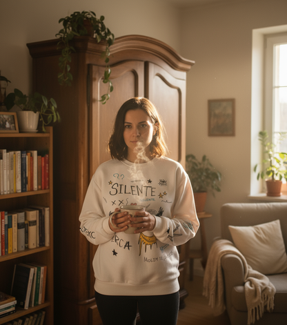 Silente sweatshirt Cozy Home Close-up Mockup