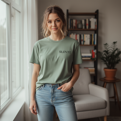 Silente t-shirt green logo Realistic Mockup