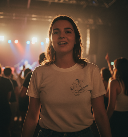 Tibor unisex T-shirt Lines Concert Close-up Mockup